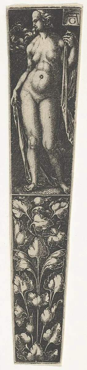 Dagger Sheath with a Nude Woman Above — Heinrich Aldegrever