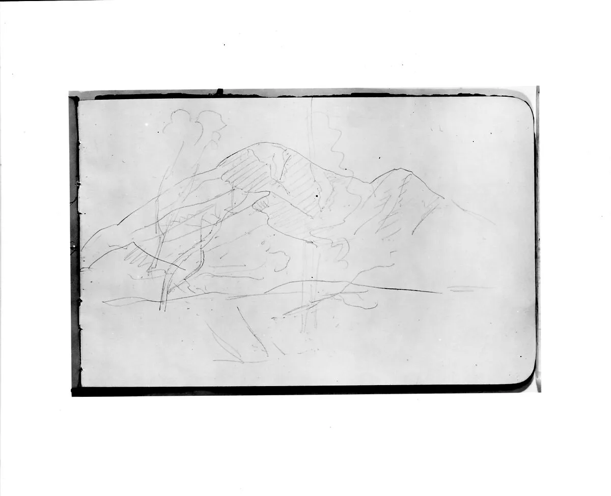 Mountain Sketch (from Sketchbook) — Albert Bierstadt