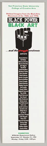 Black power, black art ... and the struggle continues : political imagery from the Black Arts Movement of the 1960s and 1970s — San Francisco State University