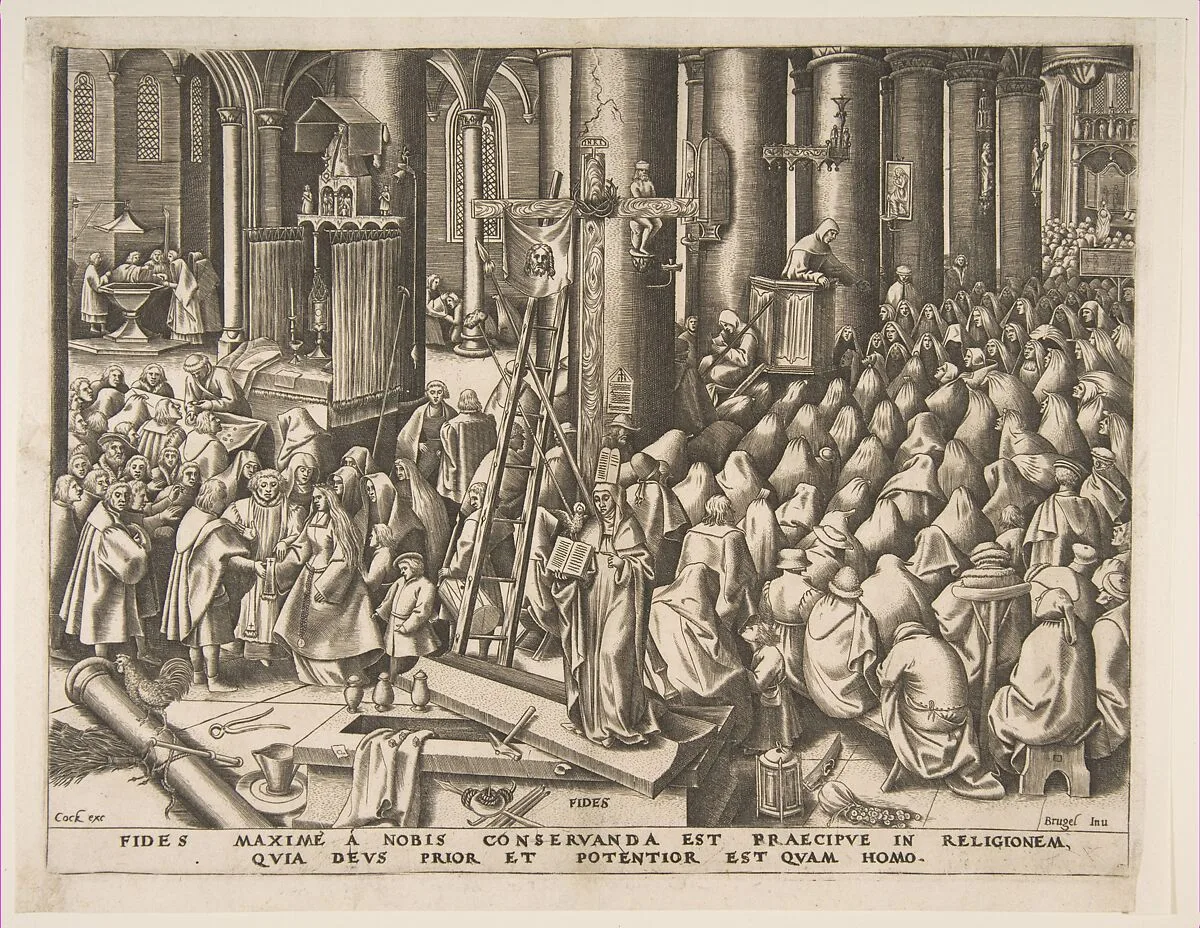 Faith (Fides) from the series The Virtues — Pieter Bruegel the Elder|Hieronymus Cock|Philips Galle