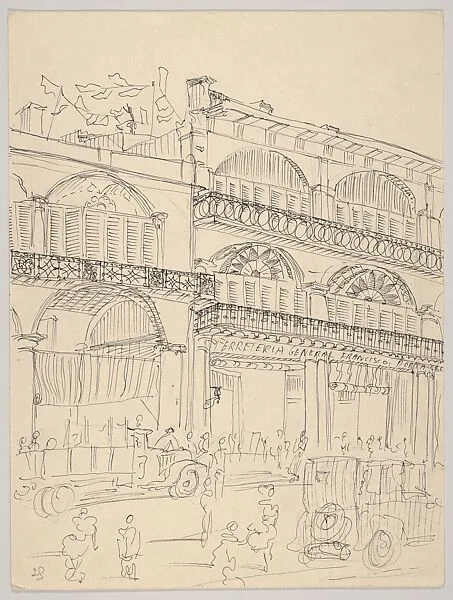 Calle San Ignacio Muralla en la Habana Cuba 1949 — Emilio Sanchez
