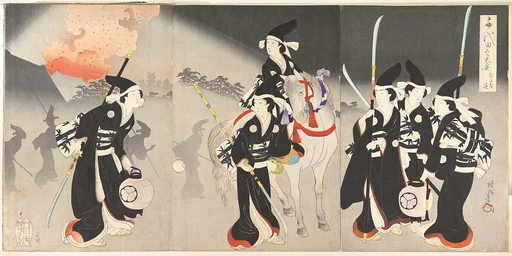 楊洲周延画 「千代田之大奥 おたち退」|“Evacuation of the Ladies,” from the series The Inner Precincts of Chiyoda Castle (Chiyoda no Ōoku, Otachinoki)