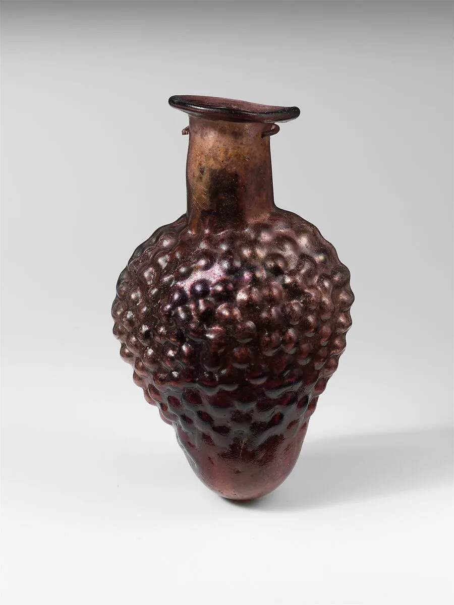 Glass bottle shaped like a bunch of grapes — Unknown