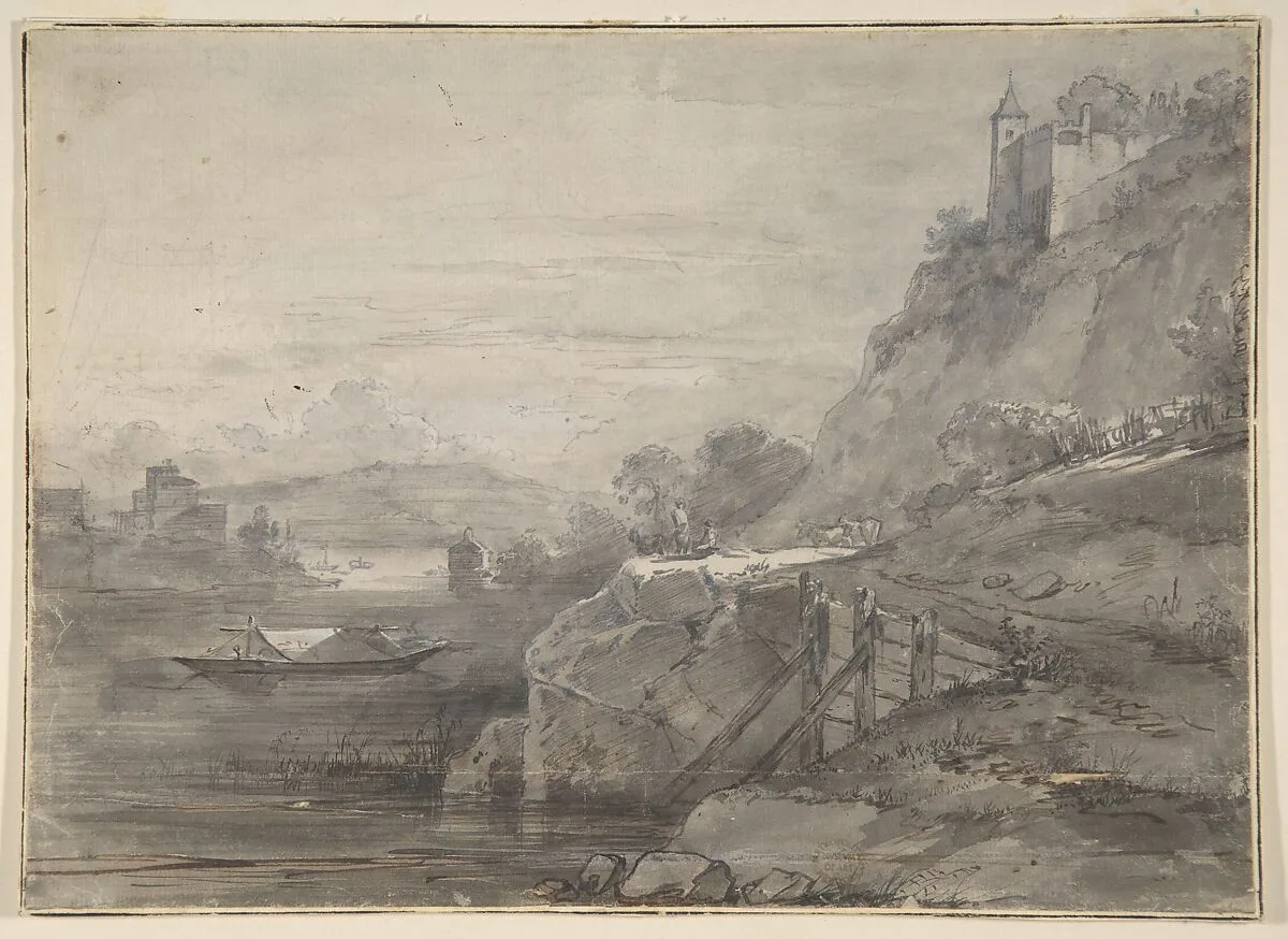 River Landscape — Anonymous, Italian, 19th century