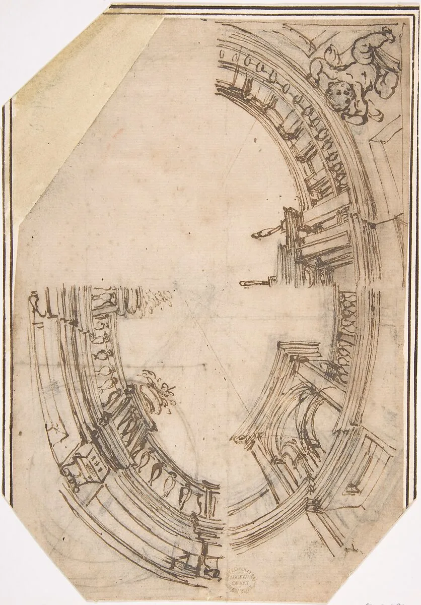 Sketch for a Ceiling — Anonymous, Italian, 16th century
