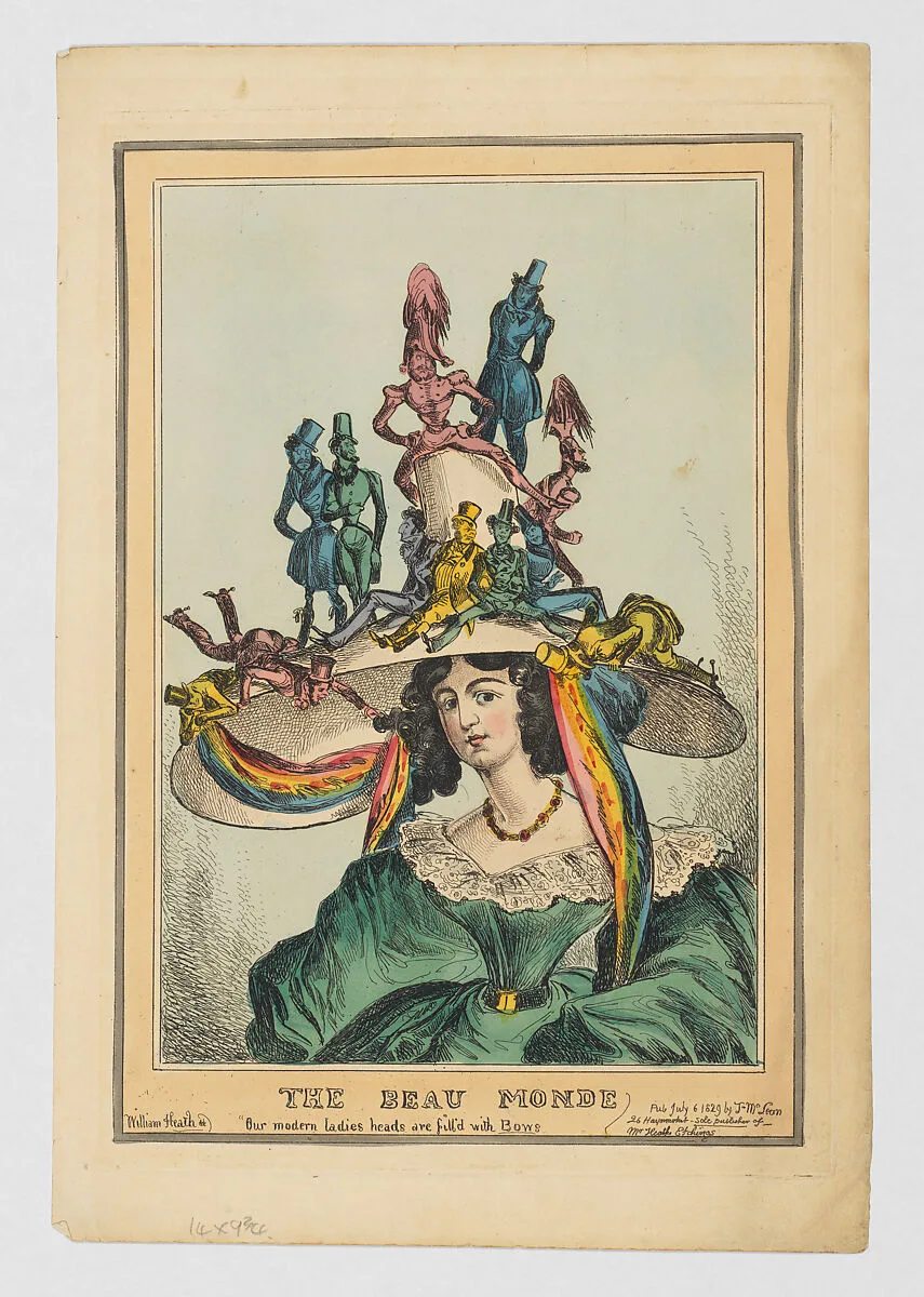 The Beau Monde: Our modern ladies heads are fill'd with Bows — Thomas McLean|William Heath ('Paul Pry')