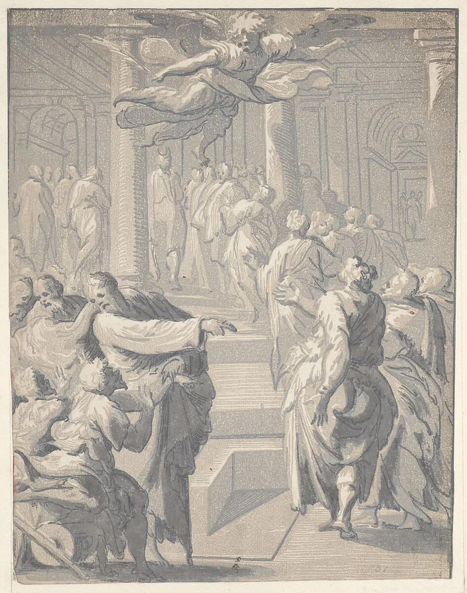 Christ healing the paralytic — Niccolò Vicentino|Perino del Vaga (Pietro Buonaccorsi)