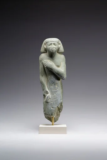 Middle Kingdom statuette, reinscribed for Harsiese High Priest of Memphis in the Third Intermediate Period
