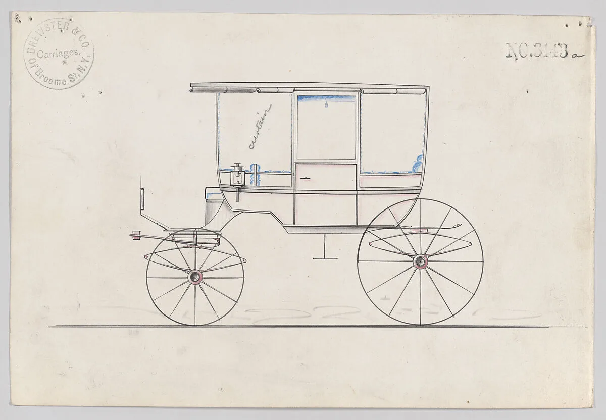 Design for 6 seat Rockaway, no. 3143a — Brewster & Co.