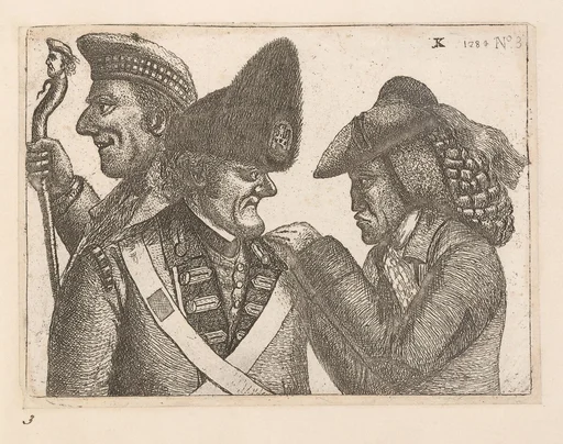 The Daft Highland Laird (James Robertson), John Dhu (a member of the Town Guard), and Jamie Duff (an Idiot)