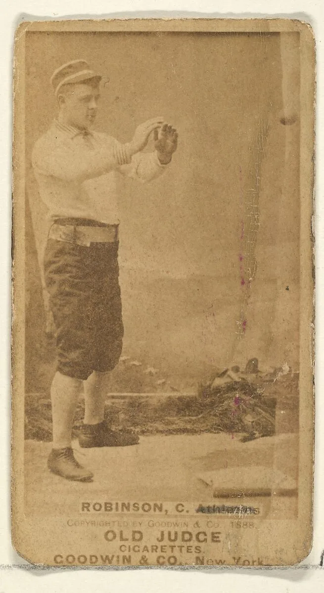 Robinson, Catcher, Philadelphia Athletics, from the Old Judge series (N172) for Old Judge Cigarettes — Goodwin & Company