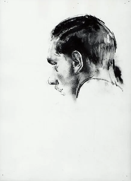 Head of a Young Man (recto); Sketches of Three Men (verso) — Henry Tonks