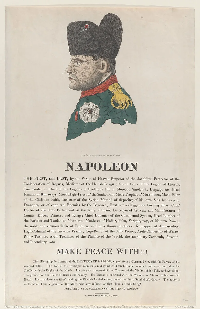Napoleon — Rudolph Ackermann, London|Harrison & Leigh Printers|Thomas Rowlandson|Napoléon Bonaparte|Johann Michael Voltz