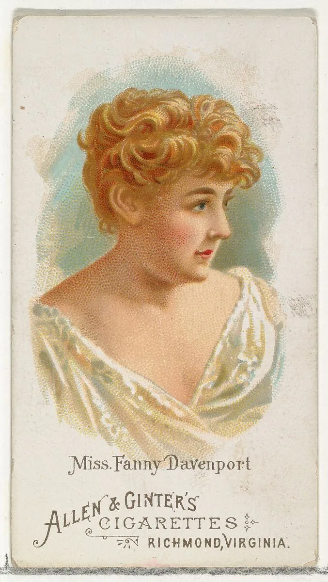 Miss Fanny Davenport, from World's Beauties, Series 1 (N26) for Allen & Ginter Cigarettes — Allen & Ginter