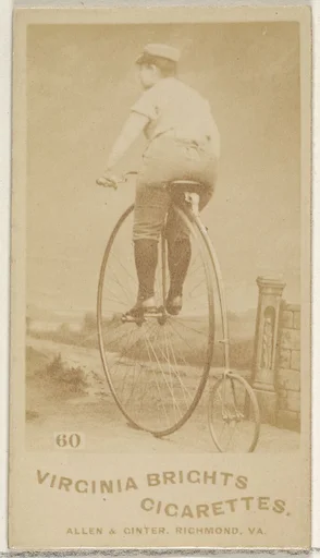 Card 60, from the Girl Cyclists series (N49) for Virginia Brights Cigarettes