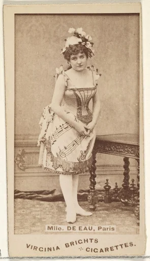 Mlle. De Eau, Paris, from the Actors and Actresses series (N45, Type 1) for Virginia Brights Cigarettes