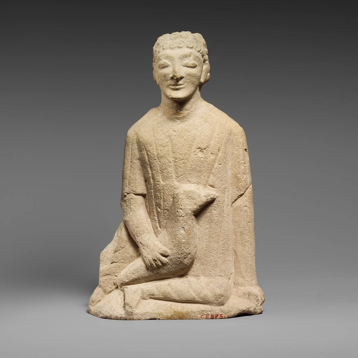 Limestone statuette of a temple boy — Unknown