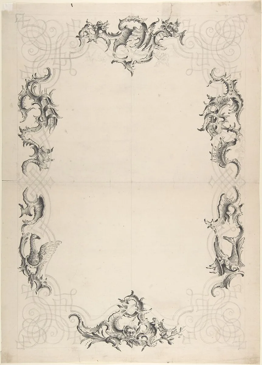 Design for the Stucco Decoration of a Rococo Ceiling — Johann Oktavian Salver